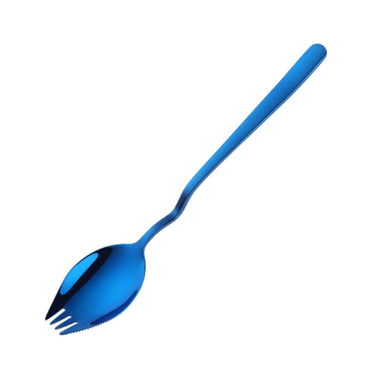 Stainless Steel Instant Noodle Fork Multi-Purpose V-Shaped Knife Fork Spoon Integrated Tableware, Color: Blue by bashfashion