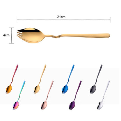 Stainless Steel Instant Noodle Fork Multi-Purpose V-Shaped Knife Fork Spoon Integrated Tableware, Color: Blue by bashfashion