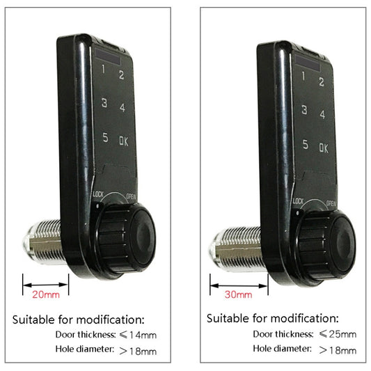 Open Hole Steel Cabinet File Cabinet Electronic Lock Drawer Mailbox Gym Cabinet Door Password Lock Specification: 20mm by bashfashion