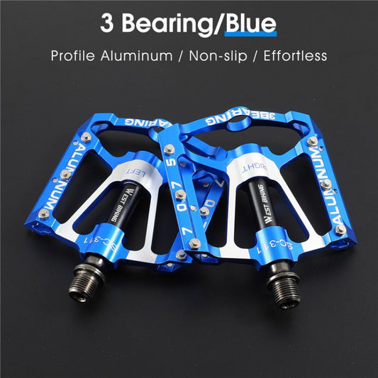 1pair WEST BIKING YP0802083 Mountain Bike Aluminum Alloy Pedal Lightweight Bearing Foot Pedal(Blue) by WEST BIKING