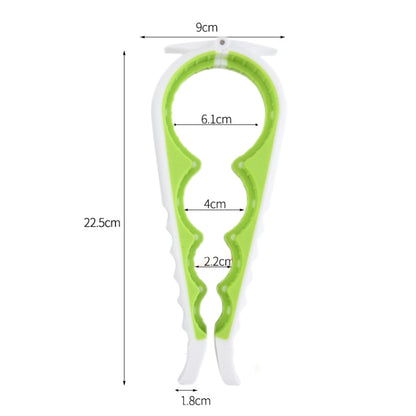 Multifunctional Silicone Non-Slip Bottle Opener Household Safety Can Opener(White + Green) by bashfashion