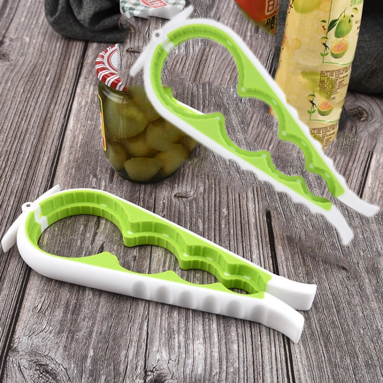 Multifunctional Silicone Non-Slip Bottle Opener Household Safety Can Opener(White + Green) by bashfashion
