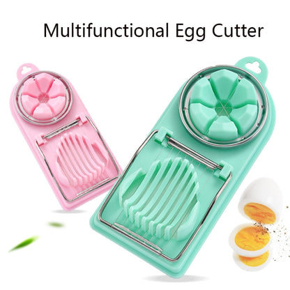 6 PCS Multifunctional Egg Cutter Kitchen Tool Stainless Steel Fancy Egg Cutter(Red Wine) by bashfashion