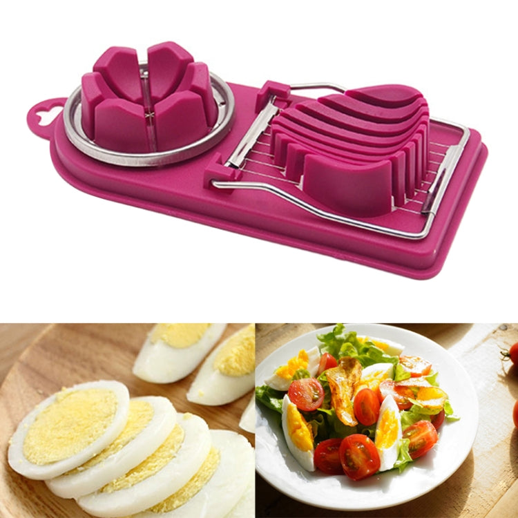 6 PCS Multifunctional Egg Cutter Kitchen Tool Stainless Steel Fancy Egg Cutter(Dark Pink) by bashfashion