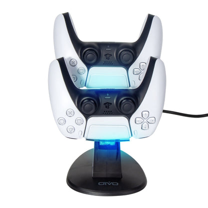 OIVO IV-P5234 Gamepad Aircraft Two-Seater Charger For PS5(Black) by OIVO