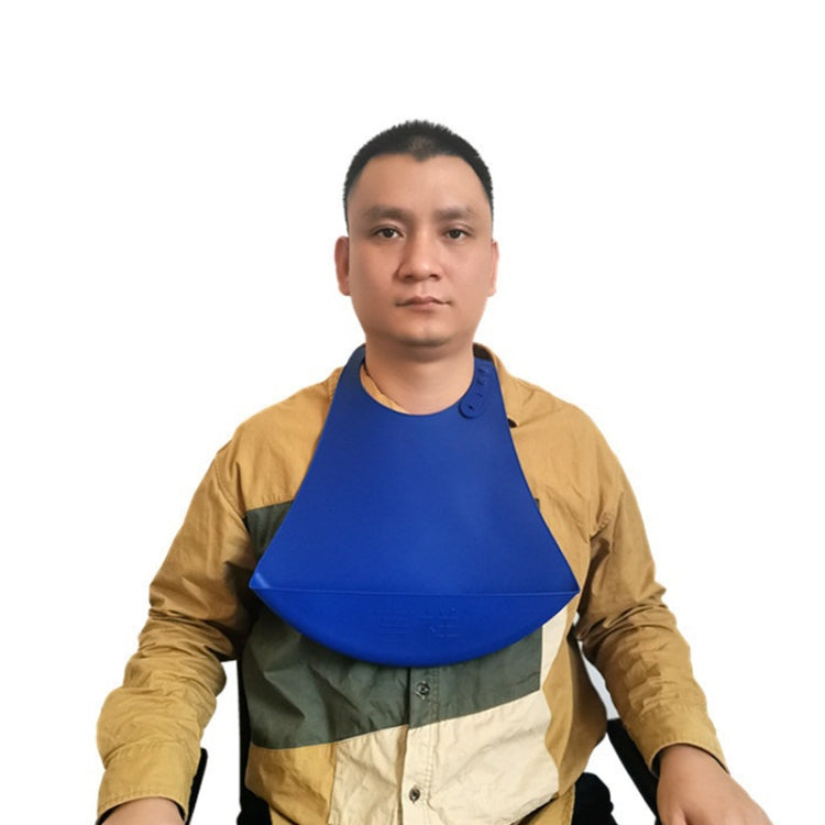 Yanxiang Elderly Eat Silicone Waterproof Bib Adult Widened Disposable Saliva Pocket(Blue) by Yanxiang