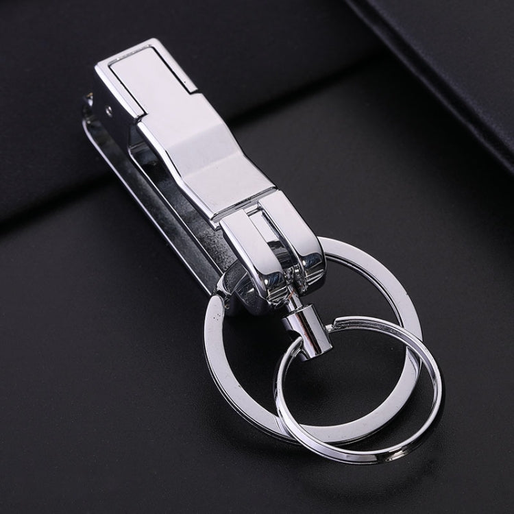 JOBON ZB-8782 Car Keychain Men Metal Anti-Lost Double Ring Detachable Keychain(Brown Chrome) by JOBON