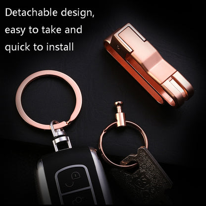 JOBON ZB-8782 Car Keychain Men Metal Anti-Lost Double Ring Detachable Keychain(Brown Chrome) by JOBON