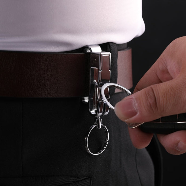 JOBON ZB-8782 Car Keychain Men Metal Anti-Lost Double Ring Detachable Keychain(Brown Chrome) by JOBON