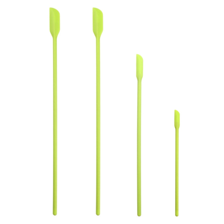 4 in 1 Silicone Mini-Pointed Scraper Lengthening Cosmetic Bottle Scraper Jam Spatula Set(Green) by bashfashion