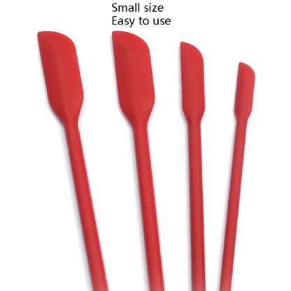 4 in 1 Silicone Mini-Pointed Scraper Lengthening Cosmetic Bottle Scraper Jam Spatula Set(Red) by bashfashion
