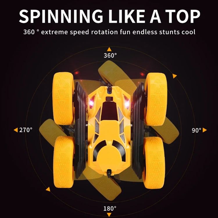 2.4G Remote Control Drift Roll Double-sided Stunt Car With Lights(Blue) by bashfashion