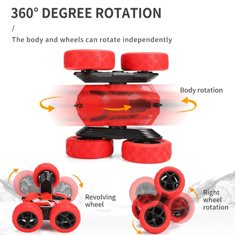 2.4G Remote Control Drift Roll Double-sided Stunt Car With Lights(Blue) by bashfashion