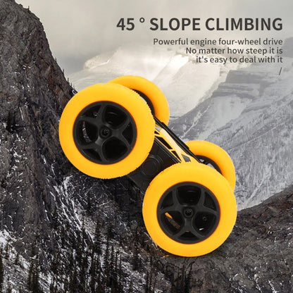 2.4G Remote Control Drift Roll Double-sided Stunt Car With Lights(Blue) by bashfashion