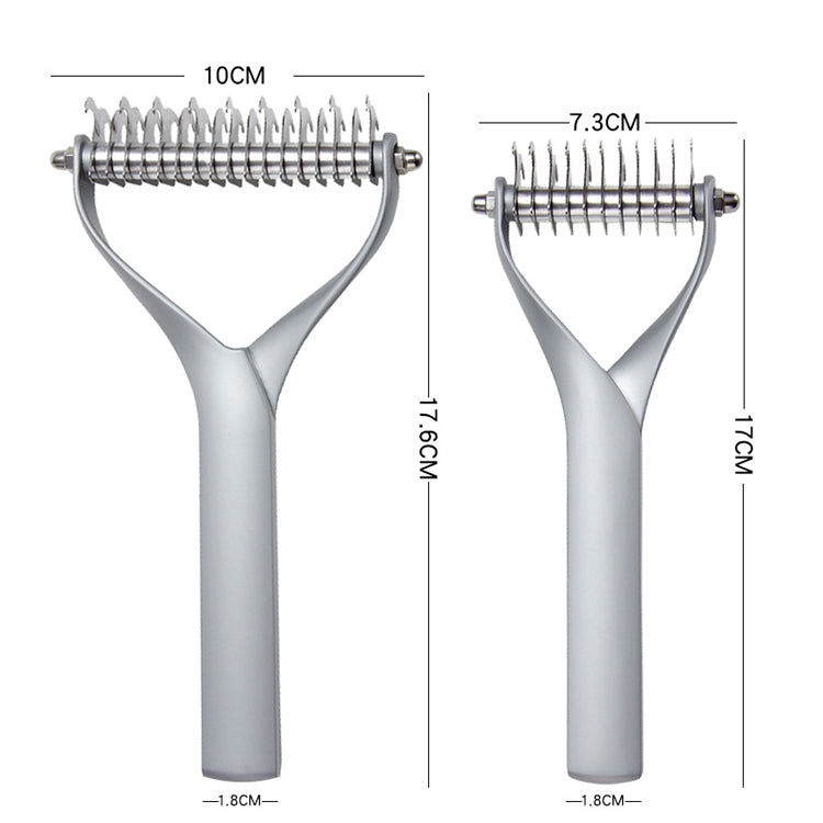 Pet Comb Zinc Alloy Double-Sided Cat Dog Cleaning Beauty Hair Removal Comb, Specification: Silver Small(Ordinary Packaging) by bashfashion