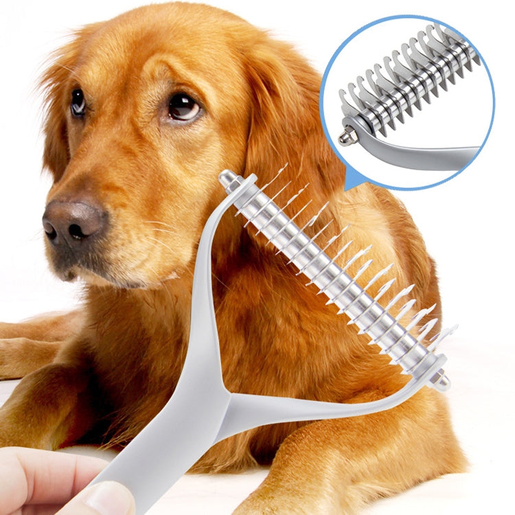 Pet Comb Zinc Alloy Double-Sided Cat Dog Cleaning Beauty Hair Removal Comb, Specification: Black Small(Ordinary Packaging) by bashfashion