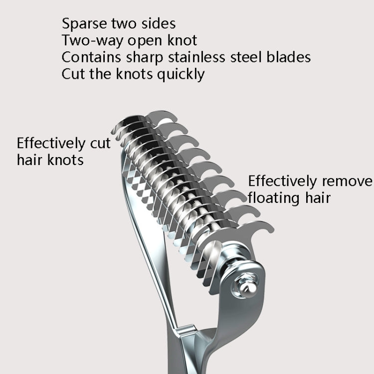 Pet Comb Zinc Alloy Double-Sided Cat Dog Cleaning Beauty Hair Removal Comb, Specification: Black Large(Ordinary Packaging) by bashfashion