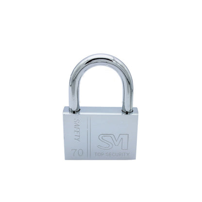 Square Blade Imitation Stainless Steel Padlock, Specification: Short 70mm Not Open by bashfashion