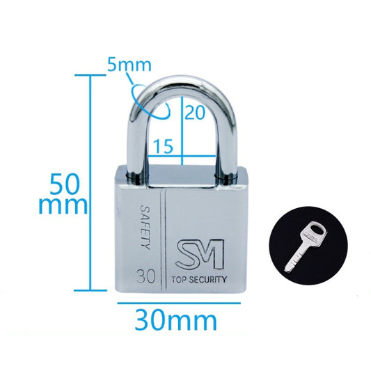 4 PCS Square Blade Imitation Stainless Steel Padlock, Specification: Short 30mm Open by bashfashion