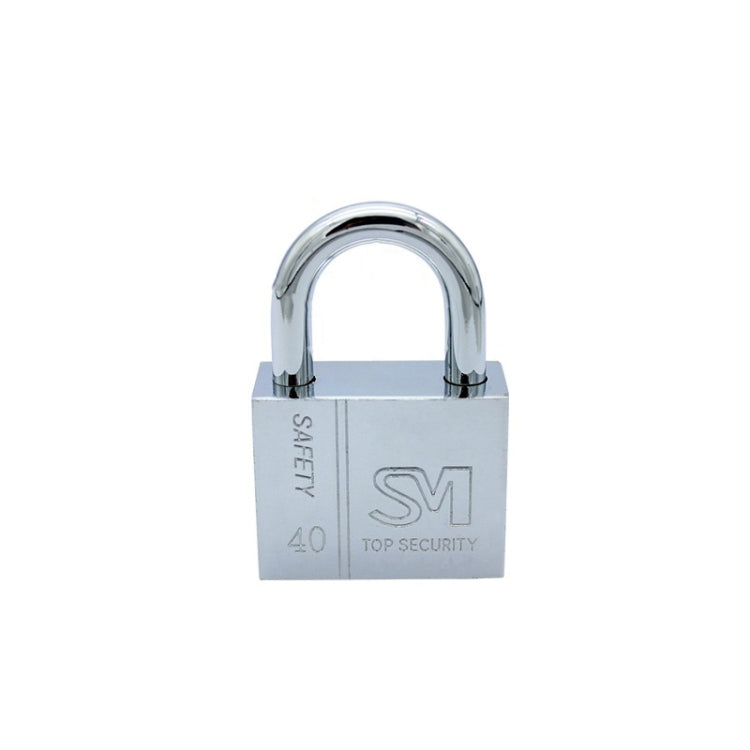Square Blade Imitation Stainless Steel Padlock, Specification: Short 40mm Open by bashfashion