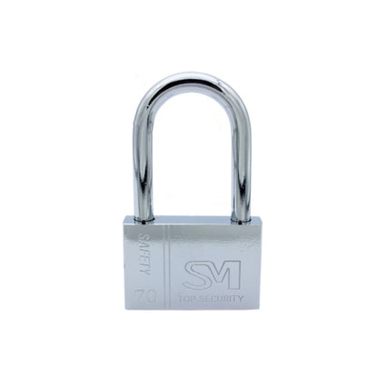 Square Blade Imitation Stainless Steel Padlock, Specification: Long 70mm Open by bashfashion