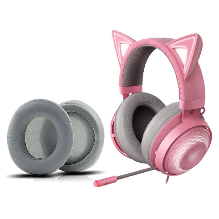 2 PCS Ice Feeling Gel Earmuffs Sponge Sleeve Earmuffs Are Suitable for Razer Meng Cat Pink Crystal Edition Beihai Giant Monster V2 RGB Symphony Headphones(Gray) by bashfashion