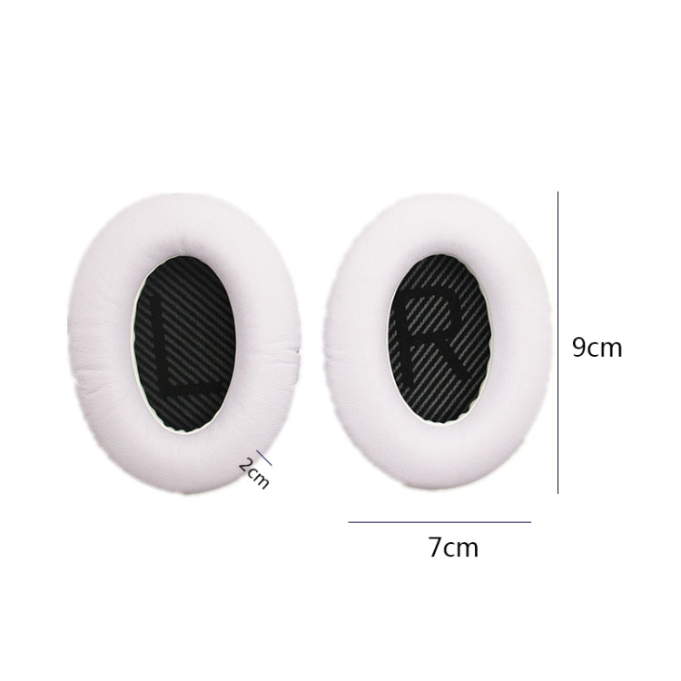 2 PCS Headset Sponge Cover For BOSE QC15 / QC3 / QC2 / QC25 / AE2 / AE2i(White + Black LR) by bashfashion