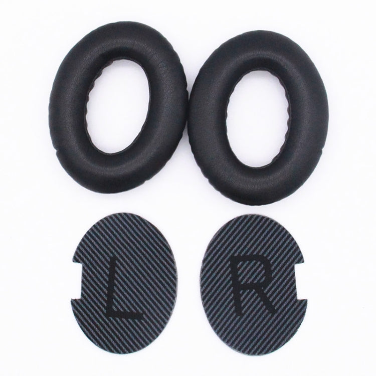 2 PCS Headset Lambskin Sponge Cover Earmuffs For Bose QC25 / QC15 / QC2 / QC35 / AE2i(Black+Black) by bashfashion