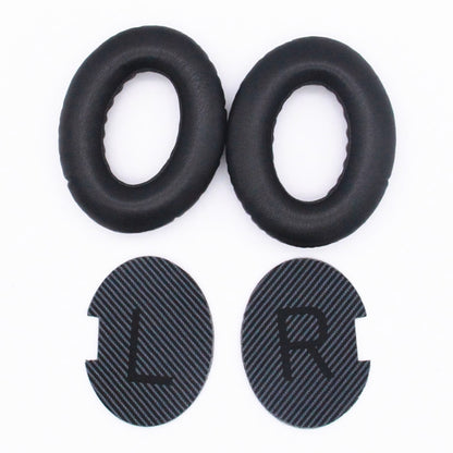 2 PCS Headset Lambskin Sponge Cover Earmuffs For Bose QC25 / QC15 / QC2 / QC35 / AE2i(Black+Black) by bashfashion