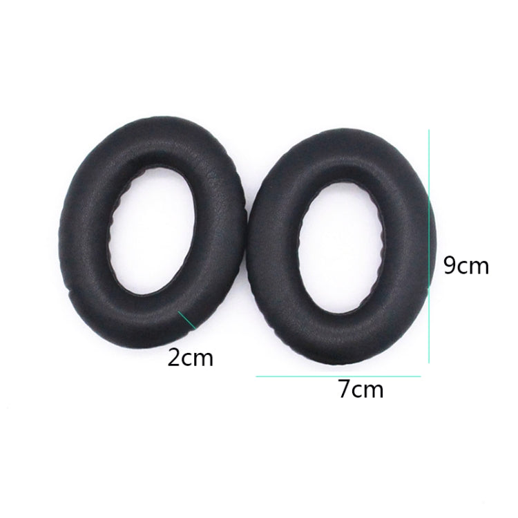 2 PCS Headset Lambskin Sponge Cover Earmuffs For Bose QC25 / QC15 / QC2 / QC35 / AE2i(Black+Black) by bashfashion