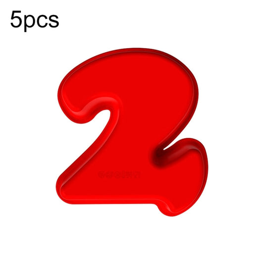 5 PCS Food Grade Silicone Cake Mould Digital Chocolate Biscuit Baking Mould, Specification: Number 2 by bashfashion