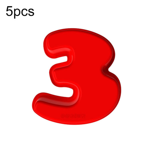 5 PCS Food Grade Silicone Cake Mould Digital Chocolate Biscuit Baking Mould, Specification: Number 3 by bashfashion