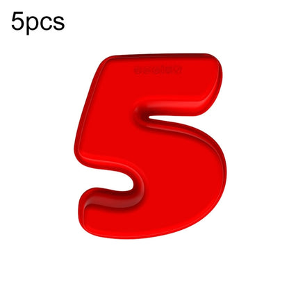 5 PCS Food Grade Silicone Cake Mould Digital Chocolate Biscuit Baking Mould, Specification: Number 5 by bashfashion