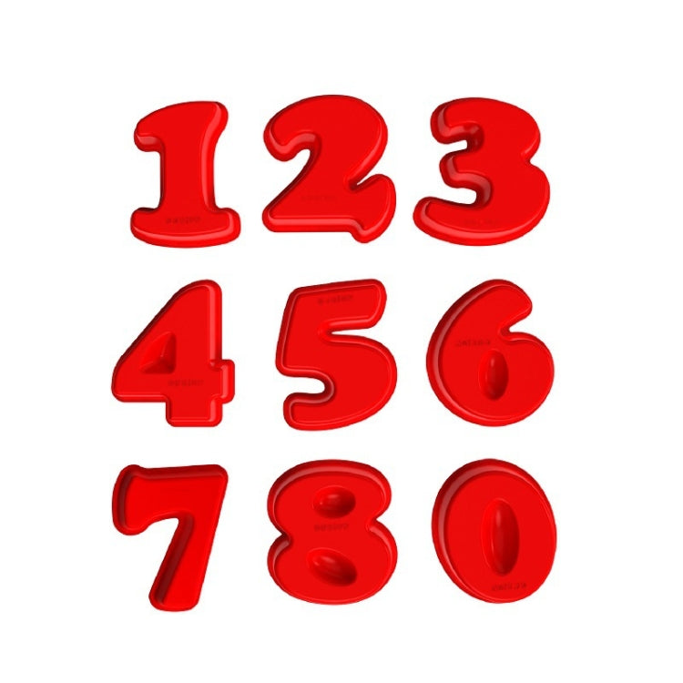 5 PCS Food Grade Silicone Cake Mould Digital Chocolate Biscuit Baking Mould, Specification: Number 5 by bashfashion