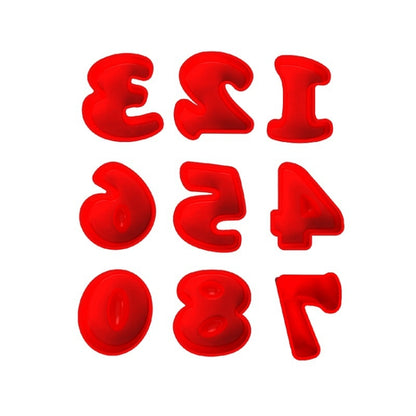 5 PCS Food Grade Silicone Cake Mould Digital Chocolate Biscuit Baking Mould, Specification: Number 6 by bashfashion