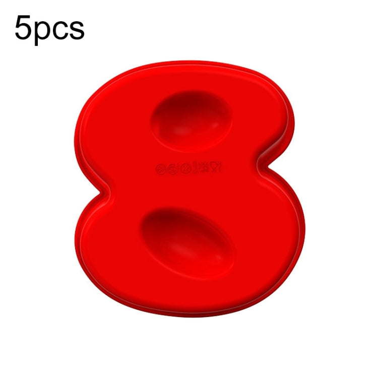 5 PCS Food Grade Silicone Cake Mould Digital Chocolate Biscuit Baking Mould, Specification: Number 8 by bashfashion