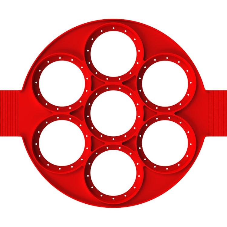 Food Grade Baking Tool Breakfast Seven-Hole Omelette(Red) by bashfashion