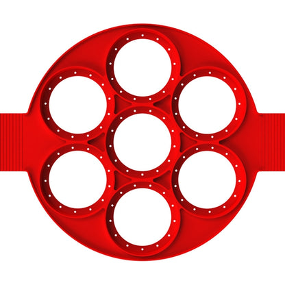 Food Grade Baking Tool Breakfast Seven-Hole Omelette(Red) by bashfashion