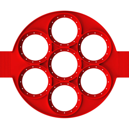 Food Grade Baking Tool Breakfast Seven-Hole Omelette(Red) by bashfashion