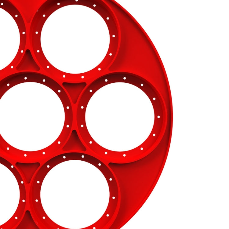 Food Grade Baking Tool Breakfast Seven-Hole Omelette(Red) by bashfashion