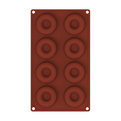 Oven Baking Tools Silicone Cake Donut Mold(8 Even Brown) by bashfashion