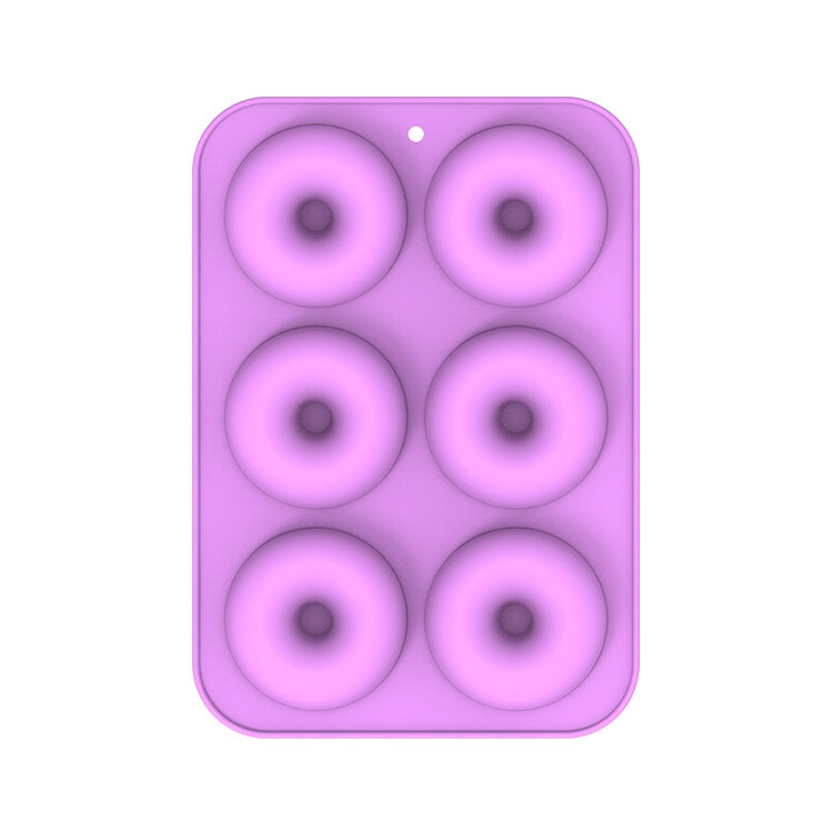 Oven Baking Tools Silicone Cake Donut Mold(6 Even Purple) by bashfashion