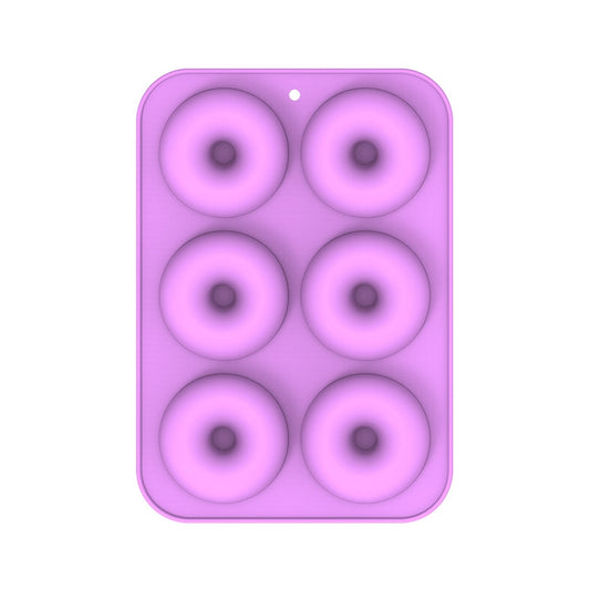 Oven Baking Tools Silicone Cake Donut Mold(6 Even Purple) by bashfashion