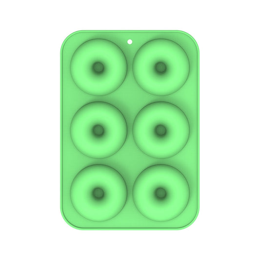Oven Baking Tools Silicone Cake Donut Mold(6 Even Green) by bashfashion
