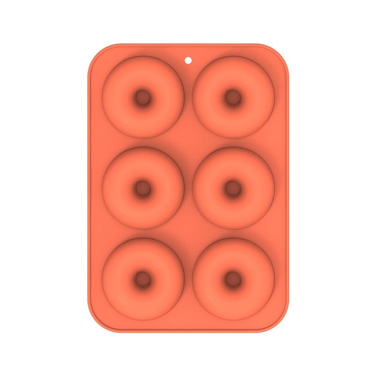 Oven Baking Tools Silicone Cake Donut Mold(6 Even Orange) by bashfashion