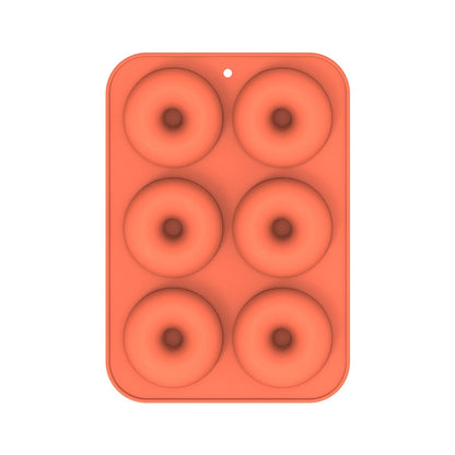 Oven Baking Tools Silicone Cake Donut Mold(6 Even Orange) by bashfashion