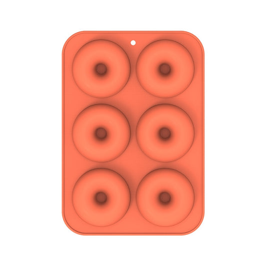 Oven Baking Tools Silicone Cake Donut Mold(6 Even Orange) by bashfashion