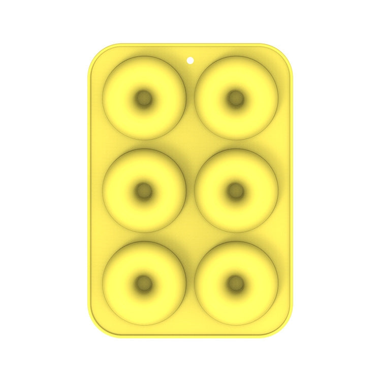 Oven Baking Tools Silicone Cake Donut Mold(6 Even Yellow) by bashfashion