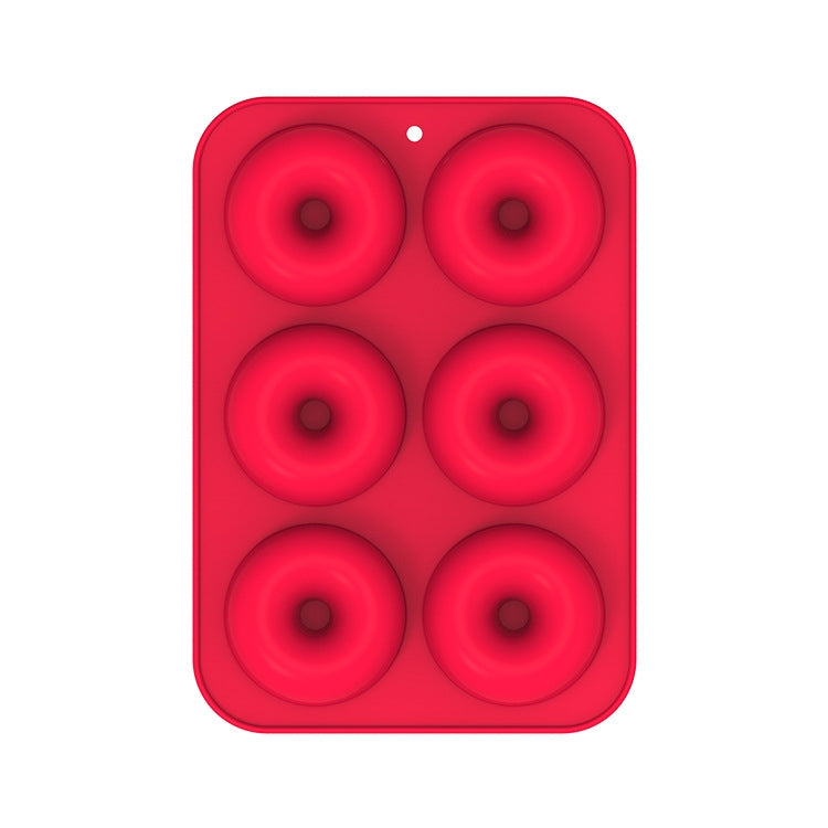 Oven Baking Tools Silicone Cake Donut Mold(6 Even Red) by bashfashion