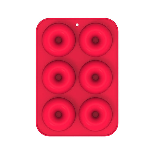 Oven Baking Tools Silicone Cake Donut Mold(6 Even Red) by bashfashion